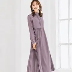 ドレスプラス アンサンブルワンピース S ピンク プリーツ リボン Aライン