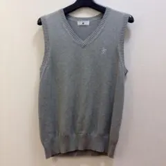 グレー Vネック ノースリーブ ニットベスト