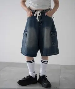 デニムカーゴショートパンツ