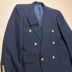 90s STRONGHOLD ダブルブレスト ウール テーラードジャケット 紺