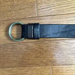 Park Way レザーベルト ブラック ダブルリング