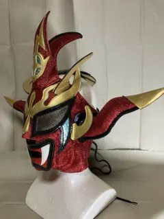 面尾工房 プロレスマスク ブラック レッド - メルカリ
