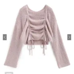 ドロストフェザーニットトップス[tu1498] GRL ピンク 春ニット