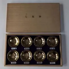 七福神 盃 8客セット 木箱入り 金彩 24KGP