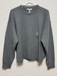 ユニクロ C スムースコットン クルーネック セーター グレー Ｌ
