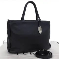 極美品/フルラ/2WAYバッグ/ブラック系/レザー/無地/レディースのサムネイル