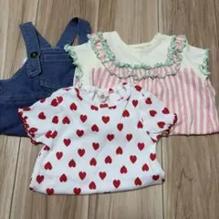 ベビー ロンパース 3着セット 70~80cm バースデイ 韓国子供服