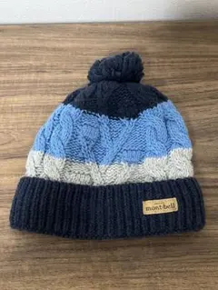 【美品】mont-bell ケーブル編みニット帽 キッズサイズ FREE