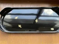 漆器 盆 黒地 金色花模様