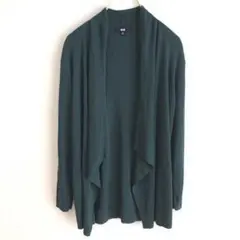✨レーヨン素材✨ ユニクロ 【M】 ロングカーディガン 春 リブニット シンプル