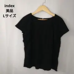 index 半袖カットソー フリル袖 ブラック L 美品のサムネイル