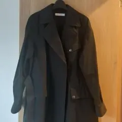 ブラックダブルブレスト ロングコート