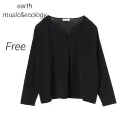 アースミュージック&エコロジー　ブラウソー　スリットネック　ブラック