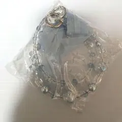 luludiy ハンドメイド スマホストラップ ブルー系 ビーズ