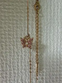 ANNA SUI蝶モチーフ ネックレス ピンクストーン