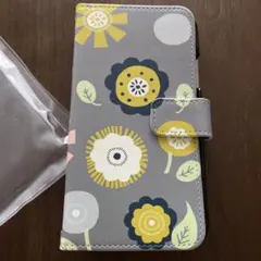 【値下げ中】 iPhone11 iPhoneケース 手帳型 グレー 花 花柄