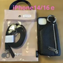 ajew エジュー　iPhone14 16e スマホケース　ブラック　黒