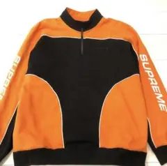 美品 supreme ハーフジップ トレーナー スウェット 切替 サイドロゴ