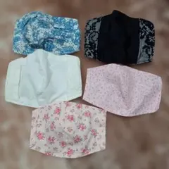⑳☆300円商品よりどり2点500円☆新品未使用　布製マスクカバー5点セット
