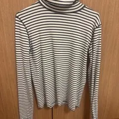 ボーダー 長袖トップス モノトーン シンプル Mサイズ激安