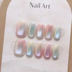 ち*い様 【新品】さくら色　グラデーション ネイルチップ オーロラ　ミラーネイル