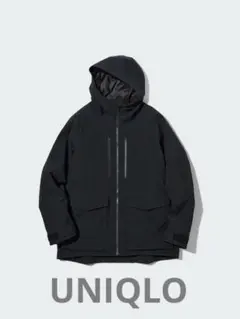 美品ユニクロ　ハイブリッドダウンパーカ（3Dカット）黒Sダウンジャケット