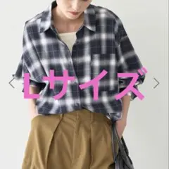 AMERICAN HOLIC ビエラ起毛チェックシャツ ブラック Lサイズ