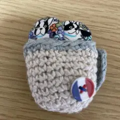 フレンチブル　ハンドメイドブローチ