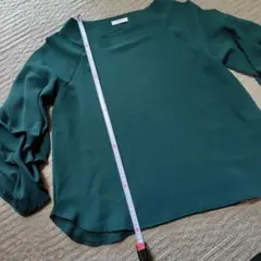 ダークグリーン 7分袖 シャツ