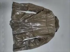 【本革】MOUSSY マウジー やぎ革 ダブルライダースジャケット カーキ