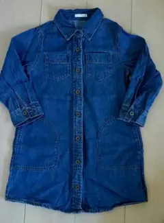 GUデニムシャツワンピ【110㎝】