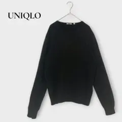 ユニクロ カシミヤクルーネックセーター カシミヤ100% 長袖ニット M 黒のサムネイル
