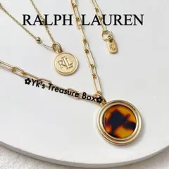 Y160/RALPH LAUREN/琥珀柄2層ゴールドネックレスのサムネイル