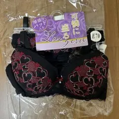 Love gerie E70 ブラジャーショーツセット 黒赤