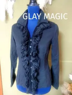 GLAYMAGICグレイマジック　フリル付き長袖シャツ ブラック Ｍ