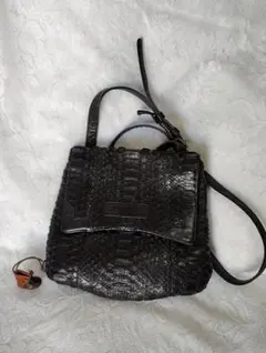 イビザ IBIZA パイソン 黒 ショルダーバッグ