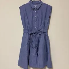 RayBEAMS レイビームス ストライプ 半袖シャツワンピース ノースリーブ