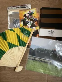 競馬　ウインズデー　2018 手ぬぐい　扇子　マルチクロス　セットのサムネイル