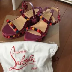最終値下げ！美品‼︎ ルブタン サンダル ピンク スタッズ 37