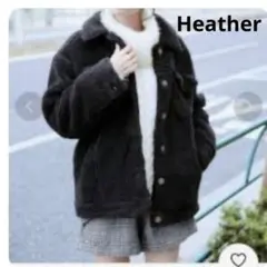 Heather ヘザー モコモコ ボアジャケット ブラック