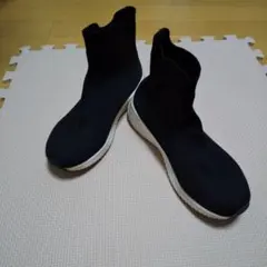 ソックススニーカー ニット ハイカットスニーカー 38 ブラック