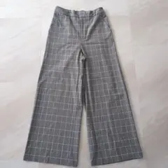 GU チェック柄 ワイドパンツ