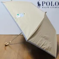 未使用 ポロラルフローレン 晴雨兼用 ワンポイント「ポロポニー」 折傘 ベージュ