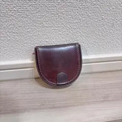 コードバン 内側栃木レザー コインケース 馬蹄型 ネイビー 日本製
