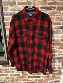 Pendleton 赤黒ブロックチェックネルシャツ Lサイズ
