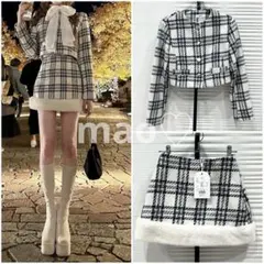 Darich ショートツイードジャケット&スカート Sセットアップ