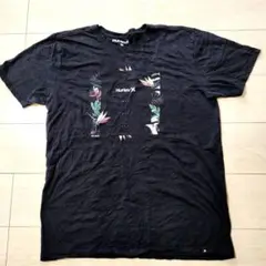 【古着】Hurley フラワーグラフィック Tシャツ M 黒