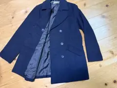 ネイビー ダブルブレスト ピーコート