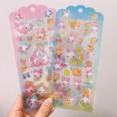 クラックス フワフワらびちゃん　まじかるみゅーちゃん　ドロップジェリーシール