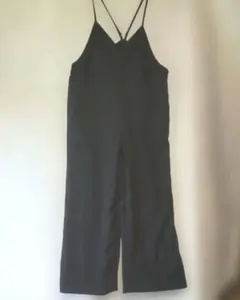 オールインワン　 サロペット 　ブラック　ワイドパンツ